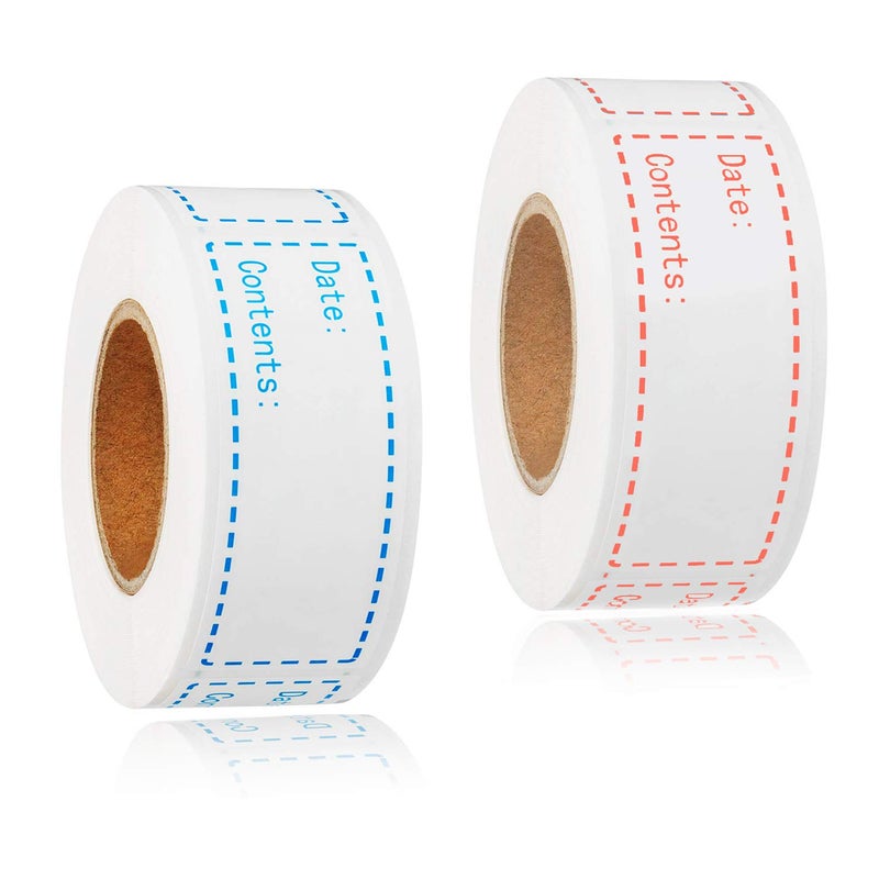 YOGET 300pcs Removable Freezer Labels, Yoget 1 x 3 Inch Food Storage Stickers, Refrigerator Freezer Paper Label Easy Clean Leaves No Residue, 2 Color Food Labels Roll - Image 1
